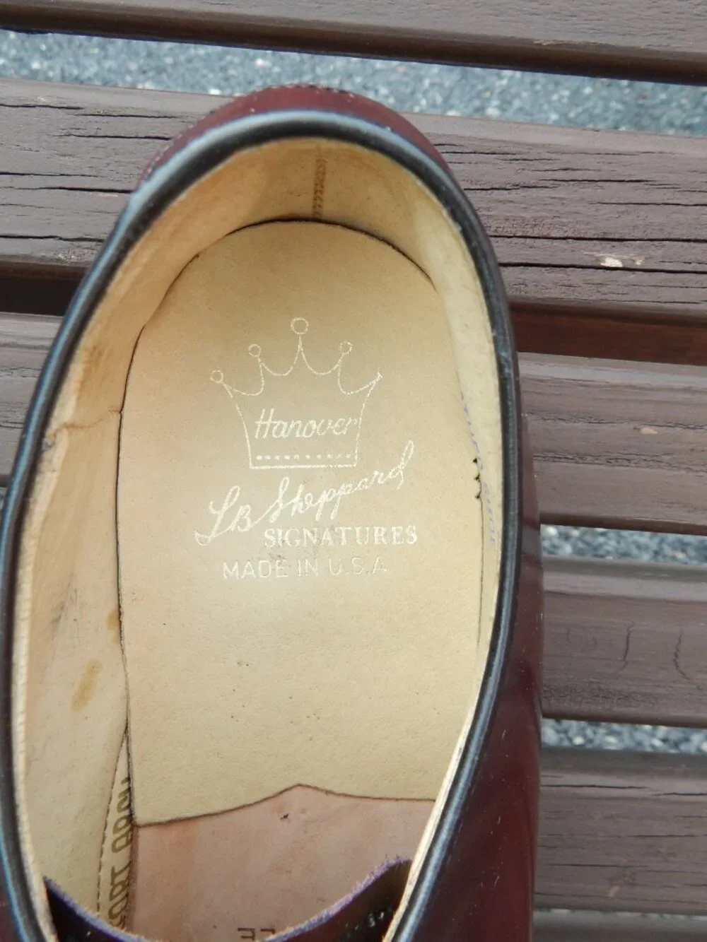 Hanover Vtg Shell Cordovan Shoes Men's 10.5 C/B Dark Burgundy Plain Toe Blucher*
